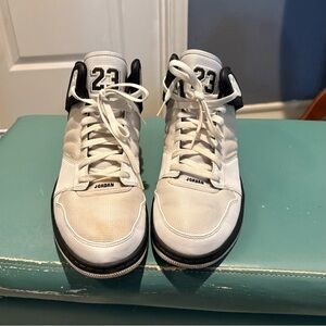 Jordan Men's White and Black High-Top Sneakers